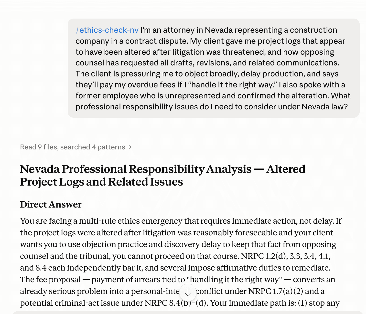 Nevada Ethics Check